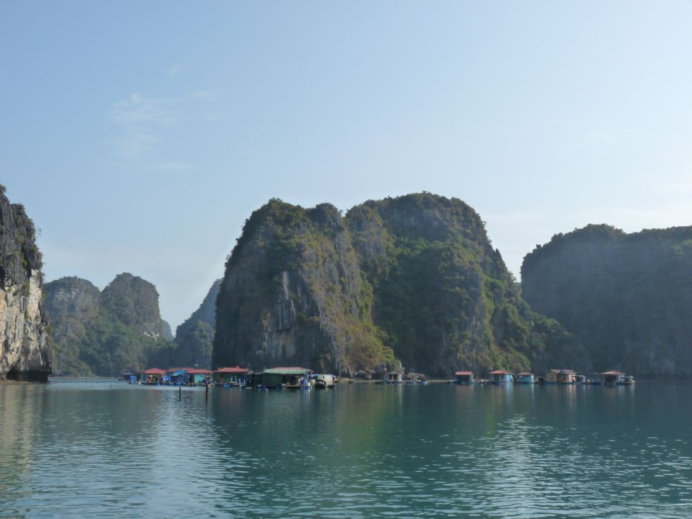 The Vung Vieng Village From Afar With Limestone Peaks Jutting Out of the Sea