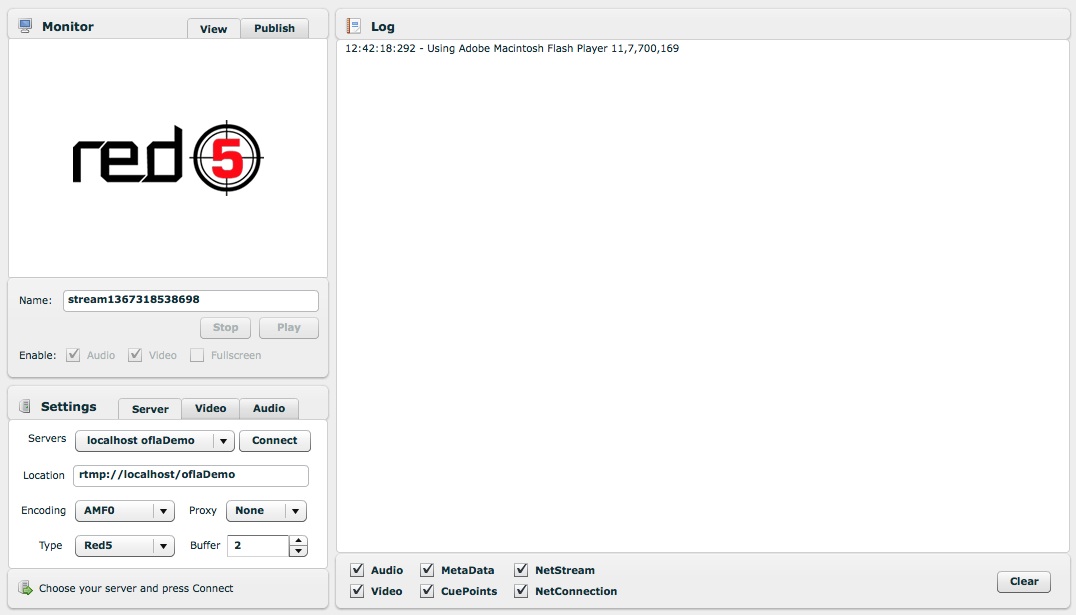 Red5 Publisher interface